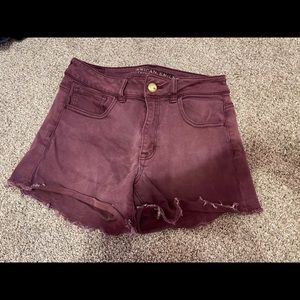 Burgundy American Eagle stretchy shorts, size 4